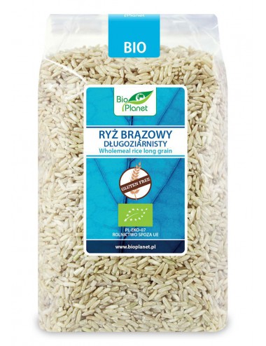 RYŻ BRĄZOWY DŁUGOZIARNISTY BEZGLUTENOWY BIO 1 kg - BIO PLANET