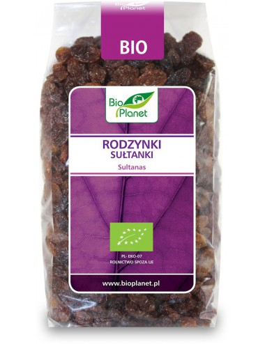 RODZYNKI SUŁTANKI BEZGLUTENOWE BIO 1 kg - BIO PLANET