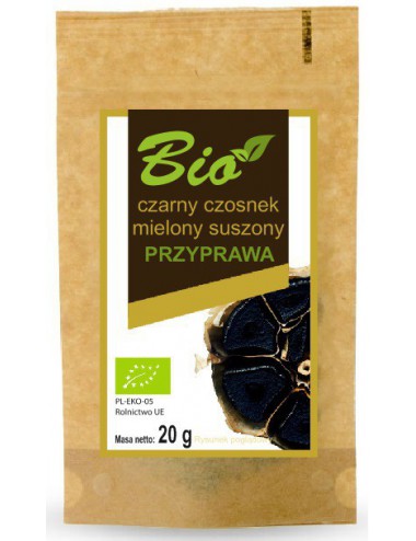 CZARNY CZOSNEK MIELONY SUSZONY BEZGLUTENOWY BIO 20 g - PRZETWORY Z NATURY