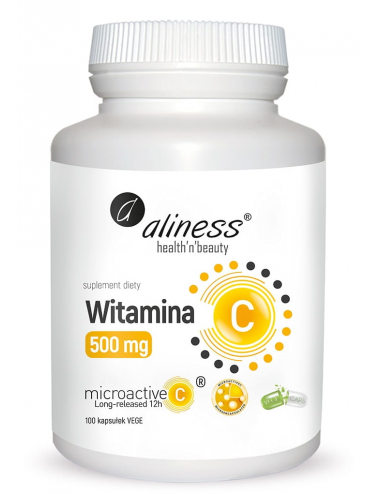 Witamina C 500mg Microactive 12h 100kaps vege Aliness