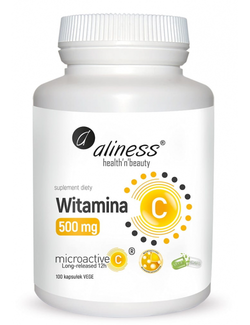 Witamina C 500mg Microactive 12h 100kaps vege Aliness
