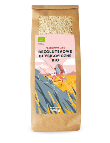PŁATKI OWSIANE BŁYSKAWICZNE BEZGLUTENOWE BIO 500 g - PIĘĆ PRZEMIAN