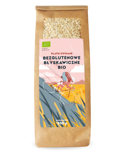 PŁATKI OWSIANE BŁYSKAWICZNE BEZGLUTENOWE BIO 500 g - PIĘĆ PRZEMIAN