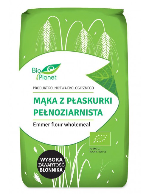 MĄKA Z PŁASKURKI PEŁNOZIARNISTA BIO 500 g - BIO PLANET