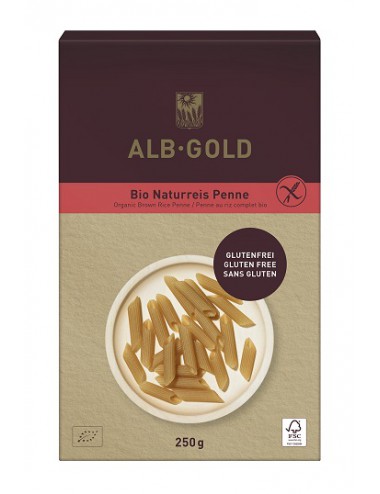 MAKARON (RYŻOWY RAZOWY) PENNE BEZGLUTENOWY BIO 250 g - ALB GOLD