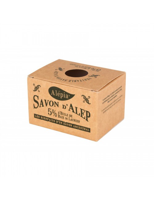 MYDŁO Z ALEPPO W KOSTCE Z OLEJEM LAUROWYM 5 % 190 g - ALEPIA