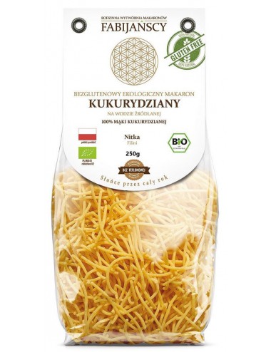 Makaron kukurydziany nitka Filini bez glutenu BIO 250g Fabijańscy