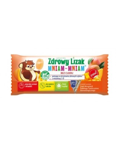LIZAK O SMAKU MANGO Z WITAMINĄ D I C BEZGLUTENOWY 6 g - MNIAM MNIAM STARPHARMA