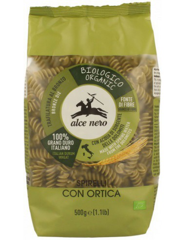 Makaron semolinowy z pokrzywą świderki EKO 500g Alce Nero