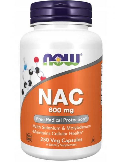 NAC N-Acetylocysteina 600mg 250kaps Now Foods