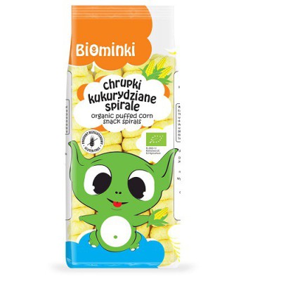 CHRUPKI KUKURYDZIANE SPIRALE BEZGLUTENOWE BIO 60 g - BIOMINKI