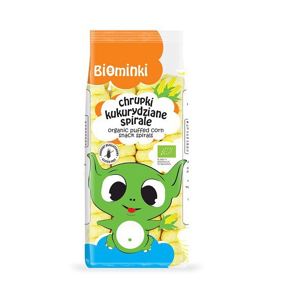 CHRUPKI KUKURYDZIANE SPIRALE BEZGLUTENOWE BIO 60 g - BIOMINKI