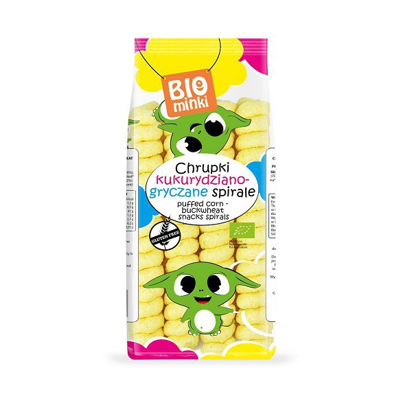 CHRUPKI KUKURYDZIANO-GRYCZANE SPIRALE BEZGLUTENOWE BIO 60 g - BIOMINKI