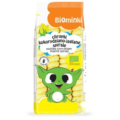 CHRUPKI KUKURYDZIANO-JAGLANE SPIRALE BEZGLUTENOWE BIO 60 g - BIOMINKI