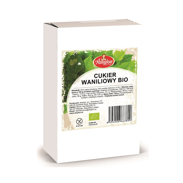 CUKIER Z WANILIĄ BOURBON BEZGLUTENOWY BIO 100 g - AMYLON