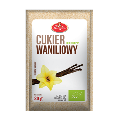 CUKIER Z WANILIĄ BOURBON BEZGLUTENOWY BIO 20 g - AMYLON
