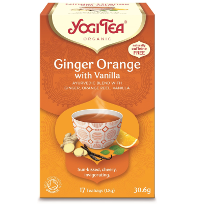 HERBATKA IMBIROWO - POMARAŃCZOWA Z WANILIĄ (GINGER ORANGE WITH VANILLA) BIO (17 x 1,8 g) 30,6 g - YOGI TEA