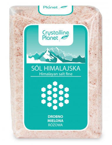 SÓL HIMALAJSKA RÓŻOWA DROBNO MIELONA 600 g - CRYSTALLINE PLANET
