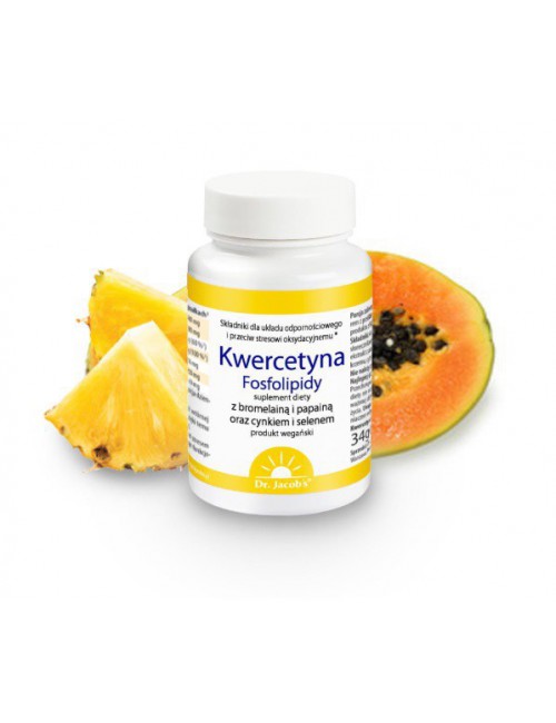 Kwercetyna fosfolipidy, bromelaina, papaina, cynk i selen 60kaps Dr Jacobs