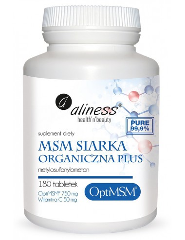 Siarka Organiczna OptiMSM PLUS 180tabl Aliness