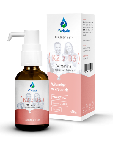 Witamina K2 z D3 VitaMK7 20uq/500IU 30ml Avitale 