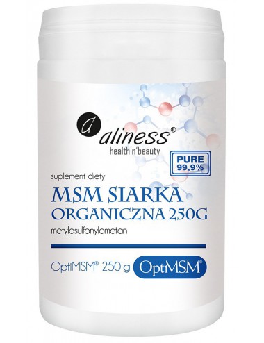 Siarka Organiczna OptiMSM PLUS 250g Aliness